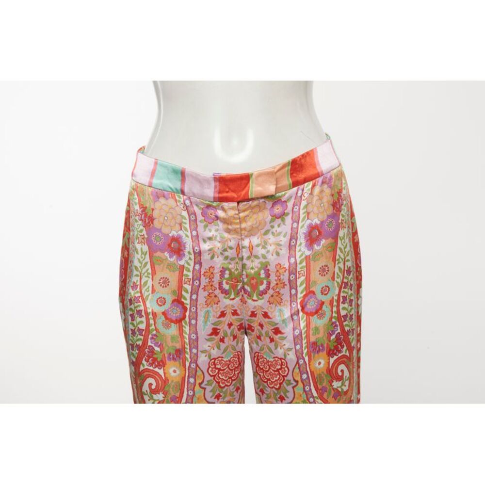 Etro Multicolour Floral Print Wide Leg Pants S - Picture 4 of 6